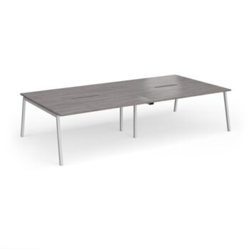 Connex Angled 3200 x 1600 x 725mm Back to Back Desk ( 4 x 1600mm ) - Silver Frame / Grey Oak Top - ACO3216-S-GO