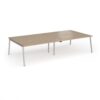 Connex Angled 3200 x 1600 x 725mm Back to Back Desk ( 4 x 1600mm ) - Silver Frame / Kendal Oak Top - ACO3216-S-KO