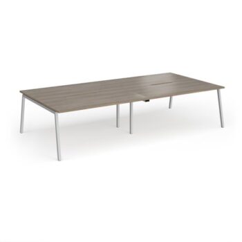 Connex Angled 3200 x 1600 x 725mm Back to Back Desk ( 4 x 1600mm ) - Silver Frame / Nebraska Oak Top - ACO3216-S-NO