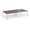 Connex Angled 3200 x 1600 x 725mm Back to Back Desk ( 4 x 1600mm ) - Silver Frame / Walnut Top - ACO3216-S-W