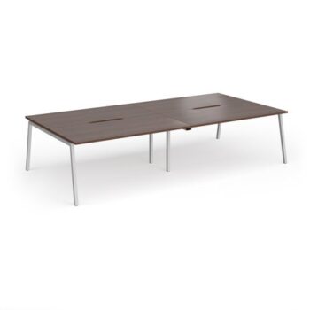 Connex Angled 3200 x 1600 x 725mm Back to Back Desk ( 4 x 1600mm ) - Silver Frame / Walnut Top - ACO3216-S-W