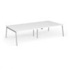 Connex Angled 3200 x 1600 x 725mm Back to Back Desk ( 4 x 1600mm ) - Silver Frame / White Top - ACO3216-S-WH
