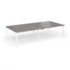 Connex Angled 3200 x 1600 x 725mm Back to Back Desk ( 4 x 1600mm ) - White Frame / Grey Oak Top - ACO3216-WH-GO