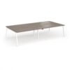 Connex Angled 3200 x 1600 x 725mm Back to Back Desk ( 4 x 1600mm ) - White Frame / Nebraska Oak Top - ACO3216-WH-NO