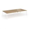 Connex Angled 3200 x 1600 x 725mm Back to Back Desk ( 4 x 1600mm ) - White Frame / Oak Top - ACO3216-WH-O