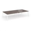 Connex Angled 3200 x 1600 x 725mm Back to Back Desk ( 4 x 1600mm ) - White Frame / Walnut Top - ACO3216-WH-W