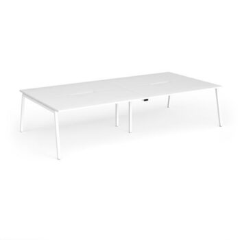 Connex Angled 3200 x 1600 x 725mm Back to Back Desk ( 4 x 1600mm ) - White Frame / White Top - ACO3216-WH-WH