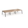 Connex Angled 3600 x 1600 x 725mm Back to Back Desk ( 6 x 1200mm ) - Black Frame / Beech Top - ACO3616-K-B