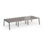 Connex Angled 3600 x 1600 x 725mm Back to Back Desk ( 6 x 1200mm ) - Black Frame / Grey Oak Top - ACO3616-K-GO