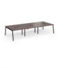 Connex Angled 3600 x 1600 x 725mm Back to Back Desk ( 6 x 1200mm ) - Black Frame / Walnut Top - ACO3616-K-W