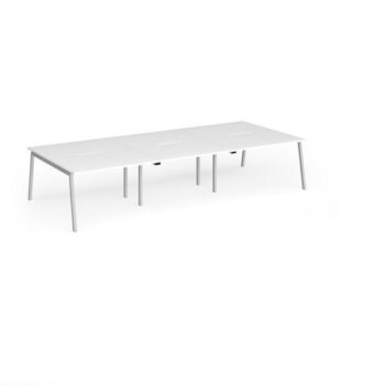 Connex Angled 3600 x 1600 x 725mm Back to Back Desk ( 6 x 1200mm ) - Silver Frame / White Top - ACO3616-S-WH