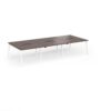 Connex Angled 3600 x 1600 x 725mm Back to Back Desk ( 6 x 1200mm ) - White Frame / Walnut Top - ACO3616-WH-W