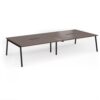 Connex Angled 3600 x 1600 x 725mm Back to Back Desk ( 4 x 1800mm ) - Black Frame / Walnut Top - ACO36L16-K-W