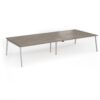 Connex Angled 3600 x 1600 x 725mm Back to Back Desk ( 4 x 1800mm ) - Silver Frame / Nebraska Oak Top - ACO36L16-S-NO