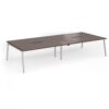 Connex Angled 3600 x 1600 x 725mm Back to Back Desk ( 4 x 1800mm ) - Silver Frame / Walnut Top - ACO36L16-S-W