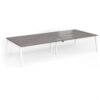 Connex Angled 3600 x 1600 x 725mm Back to Back Desk ( 4 x 1800mm ) - White Frame / Grey Oak Top - ACO36L16-WH-GO