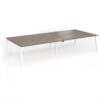 Connex Angled 3600 x 1600 x 725mm Back to Back Desk ( 4 x 1800mm ) - White Frame / Nebraska Oak Top - ACO36L16-WH-NO