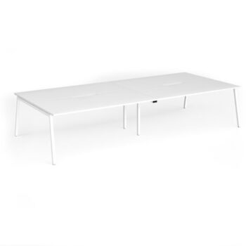 Connex Angled 3600 x 1600 x 725mm Back to Back Desk ( 4 x 1800mm ) - White Frame / White Top - ACO36L16-WH-WH