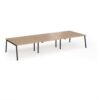 Connex Angled 4200 x 1600 x 725mm Back to Back Desk ( 6 x 1400mm ) - Black Frame / Beech Top - ACO4216-K-B