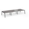 Connex Angled 4200 x 1600 x 725mm Back to Back Desk ( 6 x 1400mm ) - Black Frame / Grey Oak Top - ACO4216-K-GO