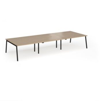 Connex Angled 4200 x 1600 x 725mm Back to Back Desk ( 6 x 1400mm ) - Black Frame / Kendal Oak Top - ACO4216-K-KO