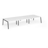 Connex Angled 4200 x 1600 x 725mm Back to Back Desk ( 6 x 1400mm ) - Black Frame / White Top - ACO4216-K-WH