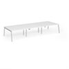 Connex Angled 4200 x 1600 x 725mm Back to Back Desk ( 6 x 1400mm ) - Silver Frame / White Top - ACO4216-S-WH