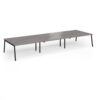 Connex Angled 4800 x 1600 x 725mm Back to Back Desk ( 6 x 1600mm ) - Black Frame / Grey Oak Top - ACO4816-K-GO