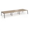 Connex Angled 4800 x 1600 x 725mm Back to Back Desk ( 6 x 1600mm ) - Black Frame / Kendal Oak Top - ACO4816-K-KO