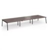 Connex Angled 4800 x 1600 x 725mm Back to Back Desk ( 6 x 1600mm ) - Black Frame / Walnut Top - ACO4816-K-W
