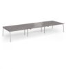 Connex Angled 4800 x 1600 x 725mm Back to Back Desk ( 6 x 1600mm ) - Silver Frame / Grey Oak Top - ACO4816-S-GO