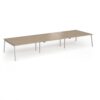 Connex Angled 4800 x 1600 x 725mm Back to Back Desk ( 6 x 1600mm ) - Silver Frame / Kendal Oak Top - ACO4816-S-KO