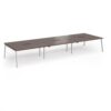 Connex Angled 4800 x 1600 x 725mm Back to Back Desk ( 6 x 1600mm ) - Silver Frame / Walnut Top - ACO4816-S-W