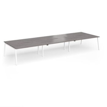 Connex Angled 4800 x 1600 x 725mm Back to Back Desk ( 6 x 1600mm ) - White Frame / Grey Oak Top - ACO4816-WH-GO