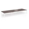 Connex Angled 4800 x 1600 x 725mm Back to Back Desk ( 6 x 1600mm ) - White Frame / Walnut Top - ACO4816-WH-W