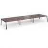 Connex Angled 5400 x 1600 x 725mm Back to Back Desk (6 x 1800mm) - Black Frame / Walnut Top - ACO5416-K-W