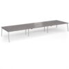 Connex Angled 5400 x 1600 x 725mm Back to Back Desk (6 x 1800mm) - Silver Frame / Grey Oak Top - ACO5416-S-GO