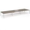 Connex Angled 5400 x 1600 x 725mm Back to Back Desk (6 x 1800mm) - Silver Frame / Nebraska Oak Top - ACO5416-S-NO