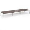 Connex Angled 5400 x 1600 x 725mm Back to Back Desk (6 x 1800mm) - Silver Frame / Walnut Top - ACO5416-S-W