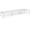 Connex Angled 5400 x 1600 x 725mm Back to Back Desk (6 x 1800mm) - Silver Frame / White Top - ACO5416-S-WH