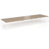 Connex Angled 5400 x 1600 x 725mm Back to Back Desk (6 x 1800mm) - White Frame / Kendal Oak Top - ACO5416-WH-KO