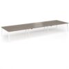 Connex Angled 5400 x 1600 x 725mm Back to Back Desk (6 x 1800mm) - White Frame / Nebraska Oak Top - ACO5416-WH-NO