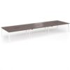 Connex Angled 5400 x 1600 x 725mm Back to Back Desk (6 x 1800mm) - White Frame / Walnut Top - ACO5416-WH-W