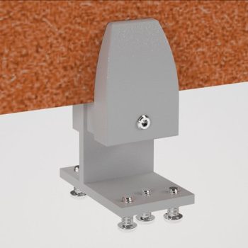 PET Double desk screen clamp bracket - White - AHSB-FB-WH