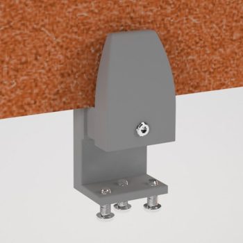 PET Single desk screen clamp bracket - Silver - AHSB-FX-S