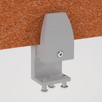PET Single desk screen clamp bracket - White - AHSB-FX-WH