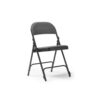 Aster steel folding chair with grey upholsteredseat and back - 4 Units per box - AST100-K-G