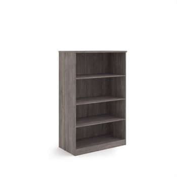 Deluxe bookcase 1600mm high with 3 shelves - Grey Oak - BC16GO