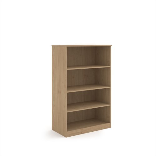 Deluxe bookcase 1600mm high with 3 shelves - Kendal Oak - BC16KO