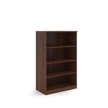 Deluxe bookcase 1600mm high with 3 shelves - Walnut - BC16W